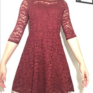 Maroon Lace dress